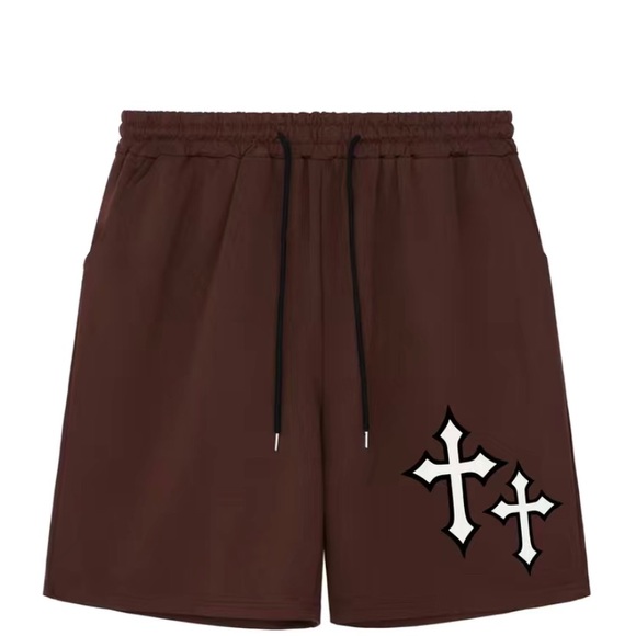 Men’s Stylish Loose Shorts, Cross Drawstring print. - Picture 10 of 12